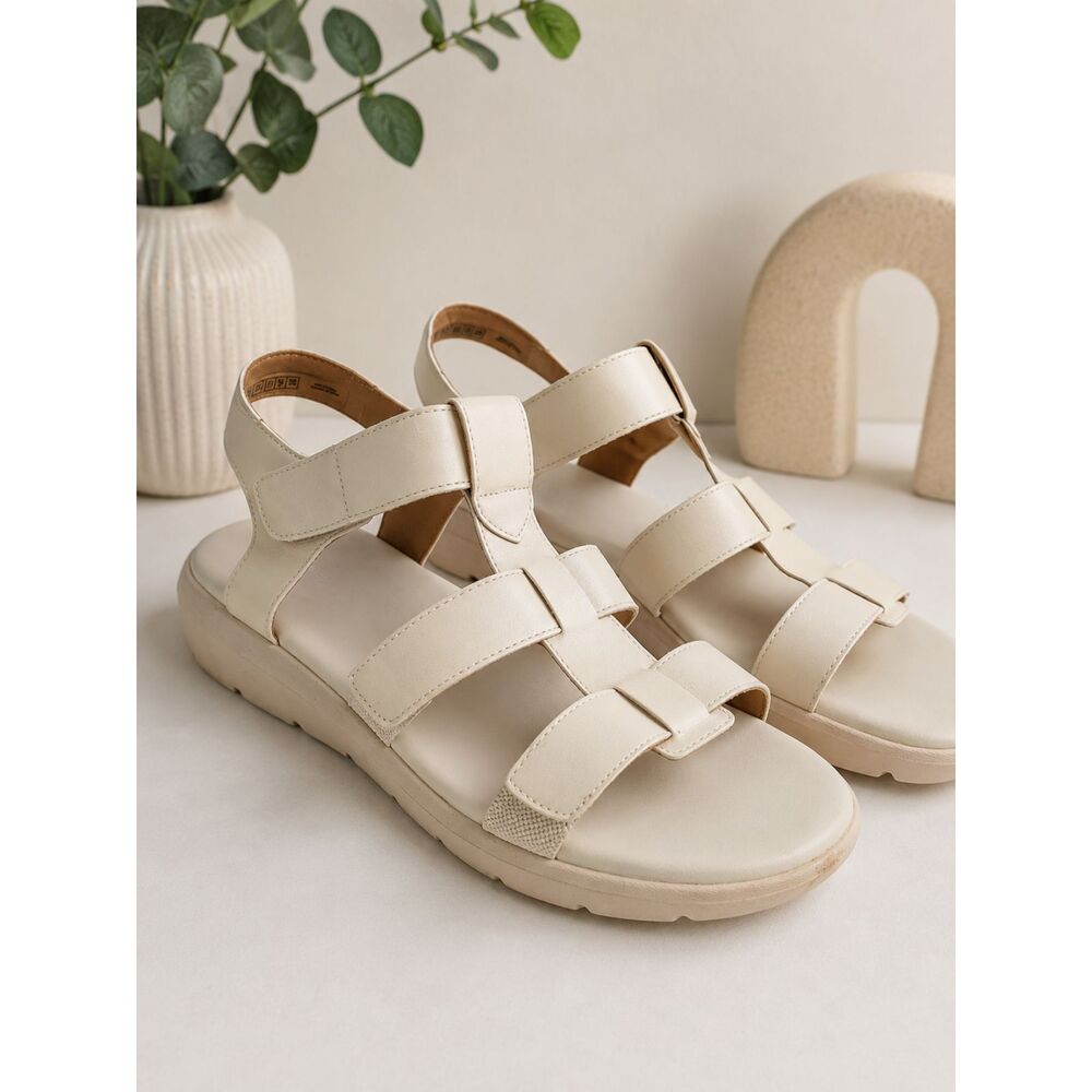 Rockport T-Strap Fisherman Sandals Abbie Tru Tech Cream Sport Shoes Womens 11